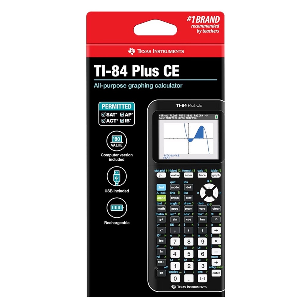 Texas Instruments TI-84 Plus CE Graphing Calculator - Black